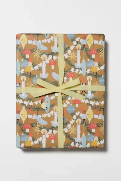 Red Cap Christmas Elves Wrapping Paper