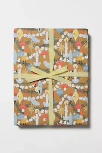 Red Cap Christmas Elves Wrapping Paper