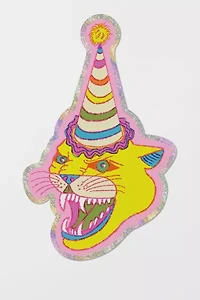 Red Cap Party Hat Cat Sticker