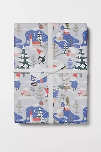 Red Cap Holiday Gnomes Wrapping Paper