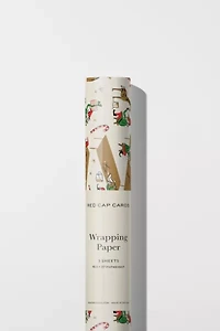 Red Cap Santa's Workshop Holiday Wrapping Paper