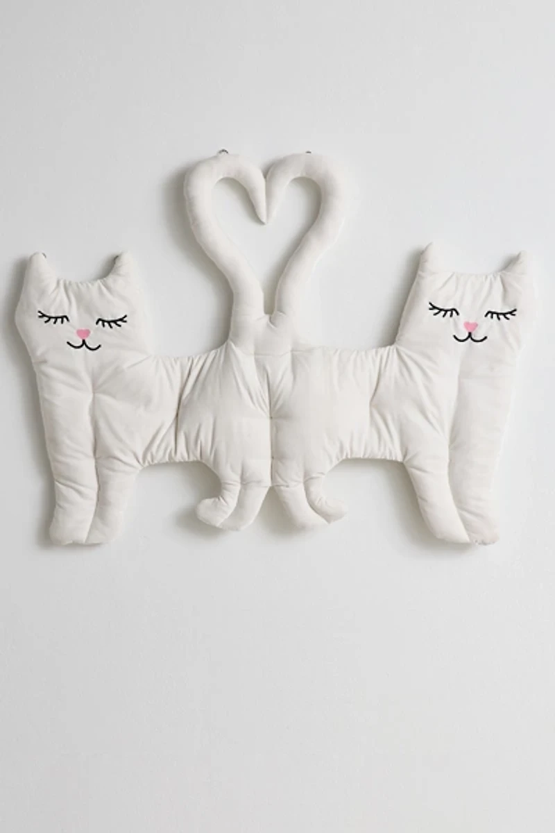 Cassandra Cat Velvet Floating Headboard