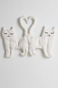 Cassandra Cat Velvet Floating Headboard