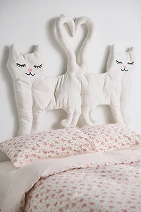 Cassandra Cat Velvet Floating Headboard