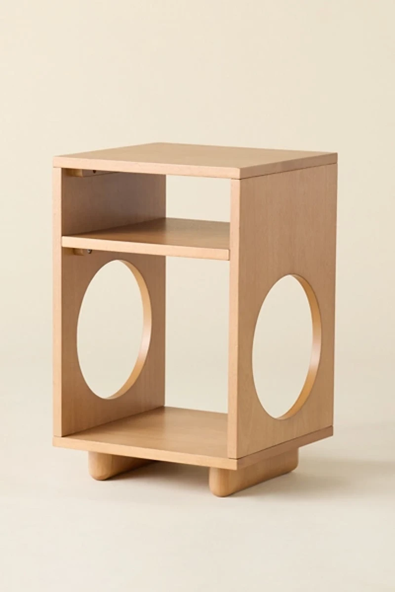 Frankie Circle Cutout Storage Nightstand