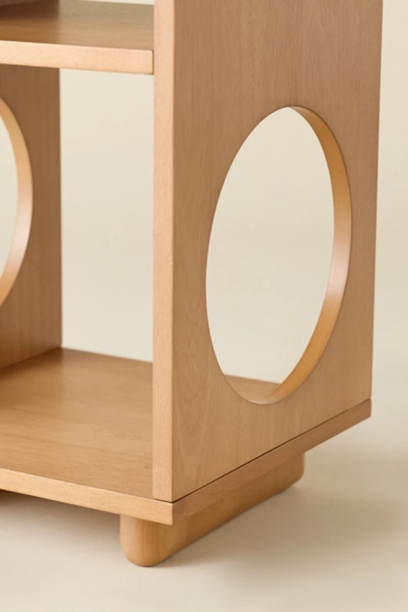 Frankie Circle Cutout Storage Nightstand