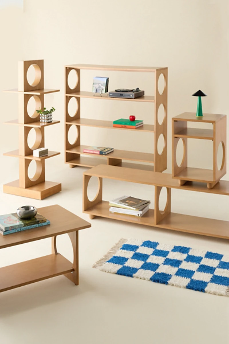 Frankie Circle Cutout Storage Nightstand