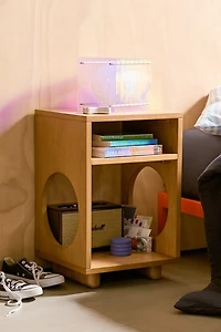 Frankie Circle Cutout Storage Nightstand