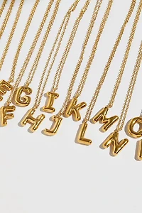 The M Jewelers Bubble Letter Block Pendant Necklace