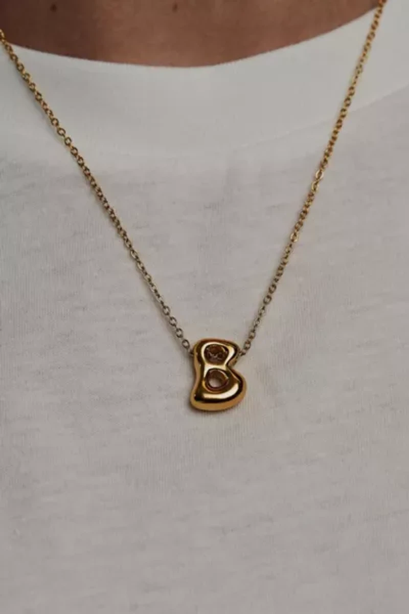 The M Jewelers Ornate Bubble Letter Pendant Necklace