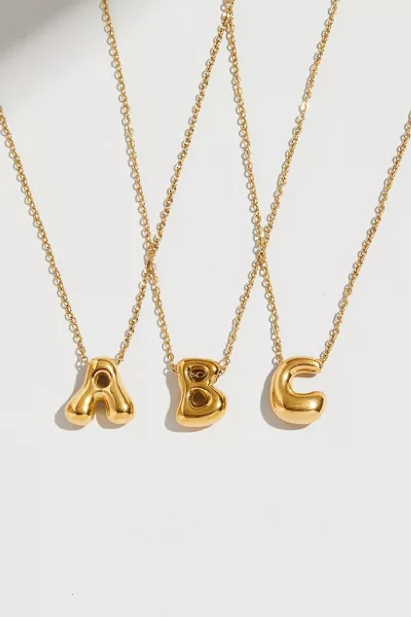 The M Jewelers Ornate Bubble Letter Pendant Necklace