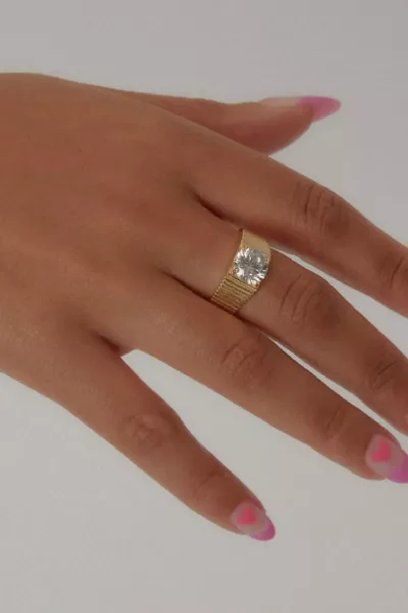 The M Jewelers Rouge CZ Signet Ring