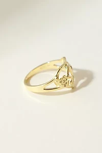 The M Jewelers Gold Cutout Flower Heart Letter Ring