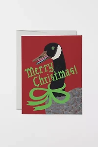 Red Cap Christmas Goose Holiday Card
