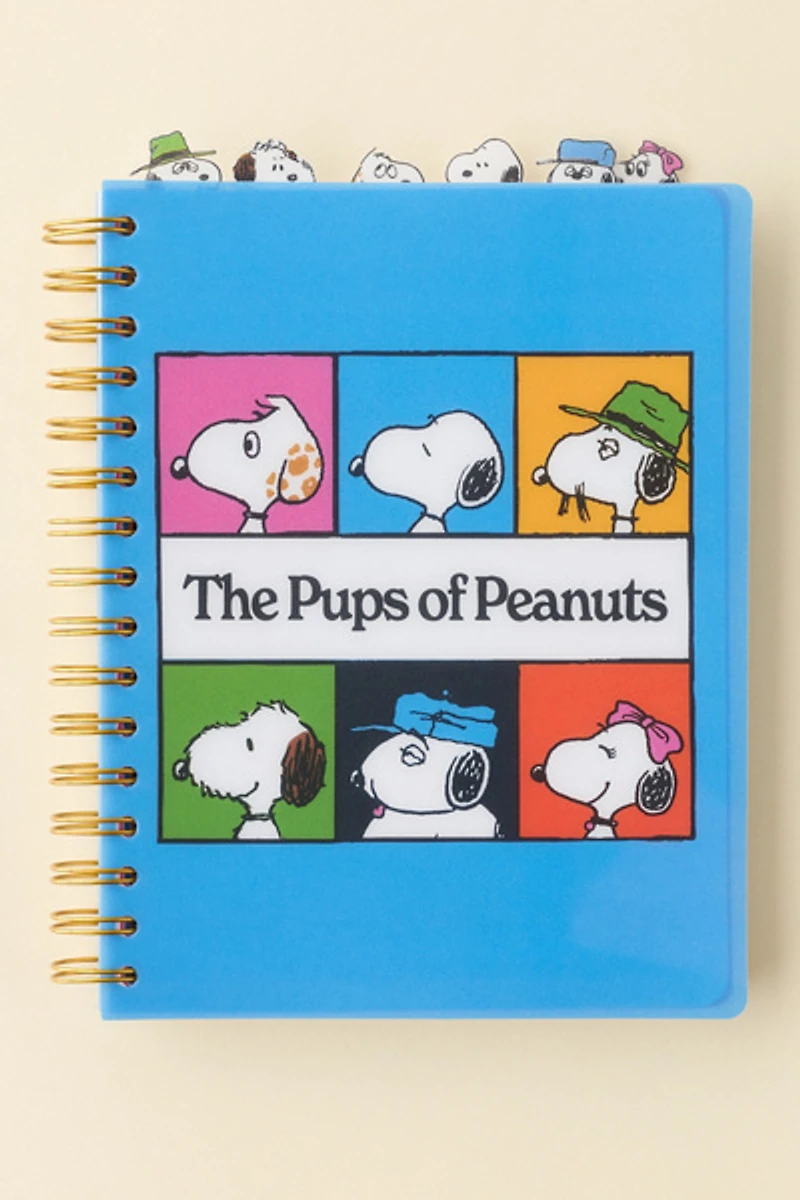 Peanuts UO Exclusive Pups Of Peanuts Snoopy Tabbed Spiral Notebook