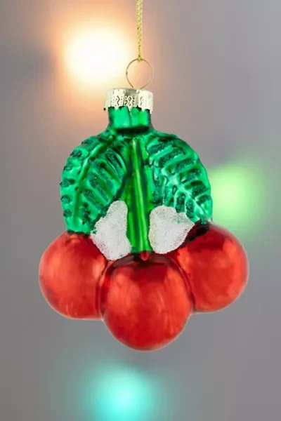 Northlight Glittered Cherries Glass Ornament