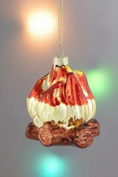 Northlight Log Campfire Glass Ornament