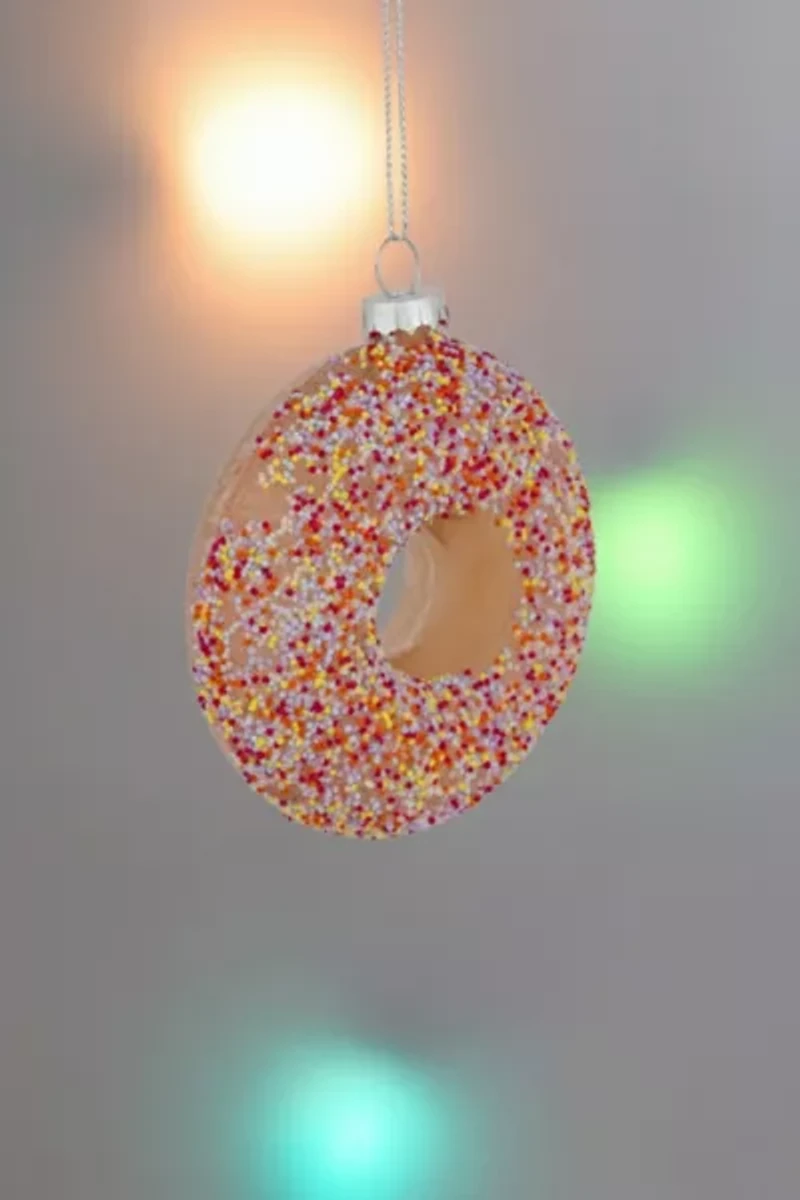 Northlight Pink Frosted Doughnut Glass Ornament