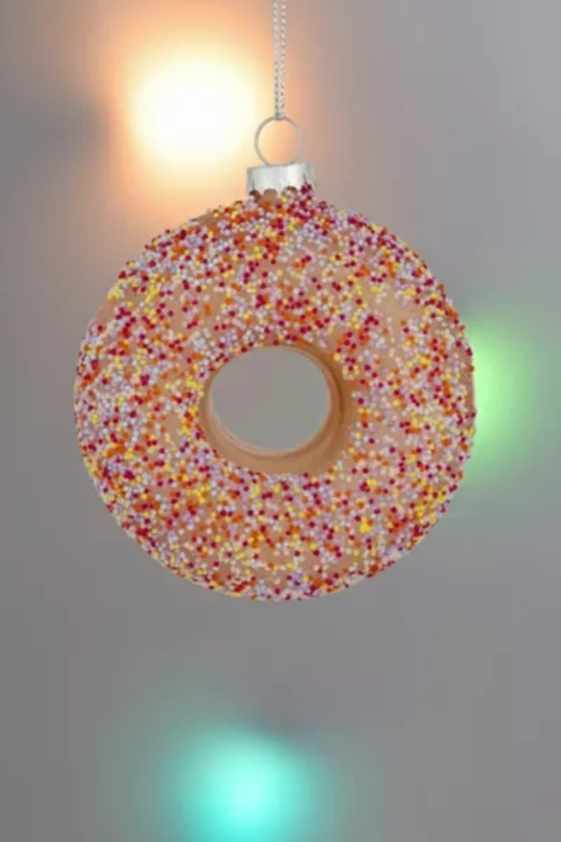 Northlight Pink Frosted Doughnut Glass Ornament