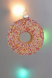 Northlight Pink Frosted Doughnut Glass Ornament