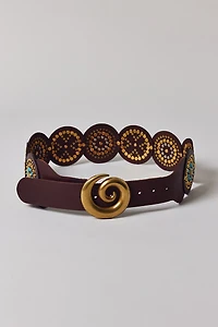 Statement Swirl Studded Leather Belt
