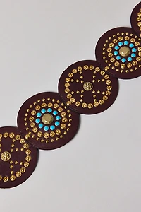 Statement Swirl Studded Leather Belt