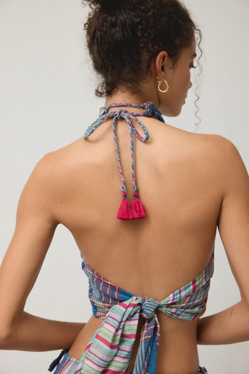 Out From Under Beach Bum Twisted Tie Halter Wrap Top