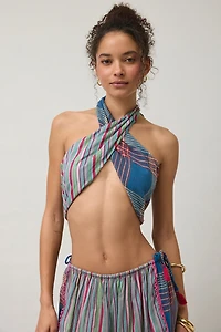 Out From Under Beach Bum Twisted Tie Halter Wrap Top