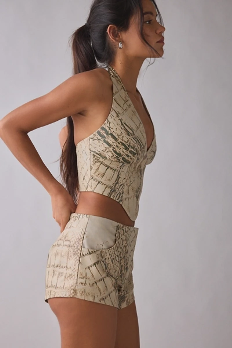 by.DYLN Brayden Snakeskin Faux Leather Micro Short