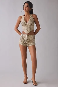 by.DYLN Brayden Snakeskin Faux Leather Micro Short