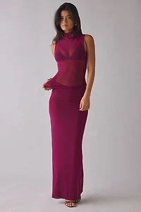 BY.DYLN Imani Sheer Mesh High Neck Sleeveless Top