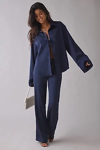 by.DYLN Andi 2.0 Tie-Front Satin Shirt