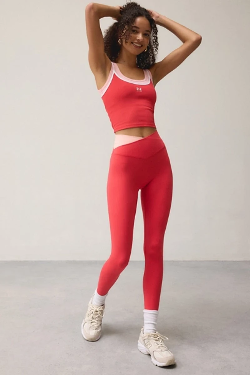 P.E Nation Forward Strawberry Scoop Neck Layered Tank Top