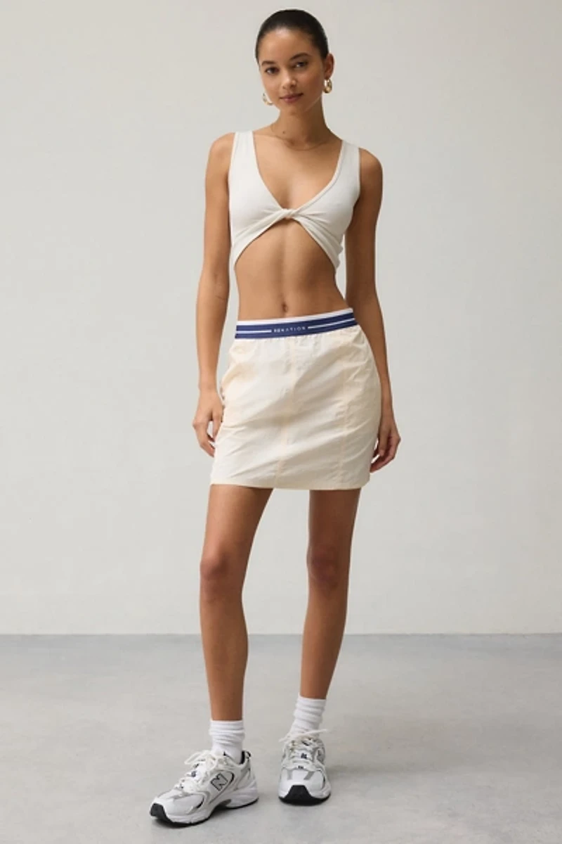 P.E Nation Avant Whisper White Mini Skirt