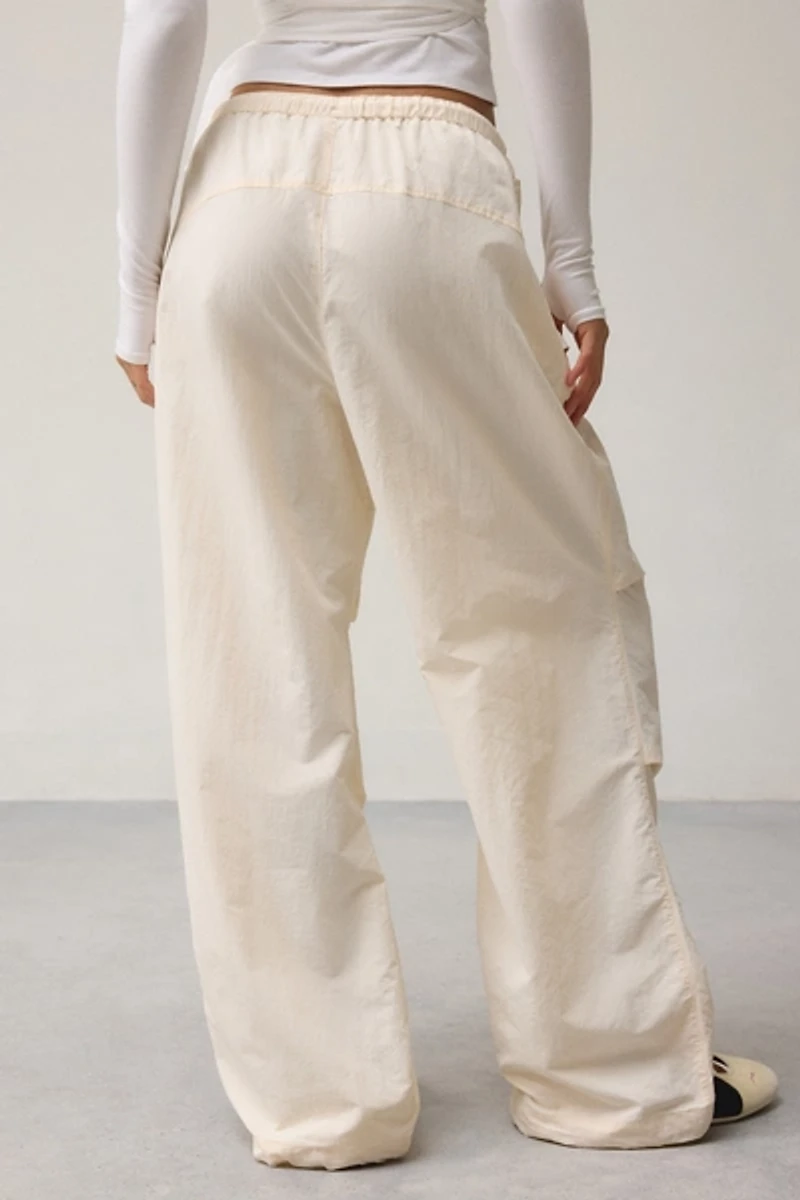 P.E Nation Discovery Whisper White Wide Leg Cinched Cargo Pant