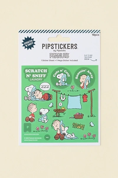 PIPSTICKS Peanuts Snoopy Laundry Day Scratch 'n Sniff Scented Sticker Set