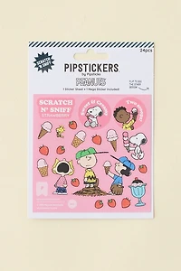 PIPSTICKS Peanuts Snoopy Ice Cream Scratch 'n Sniff Scented Sticker Set