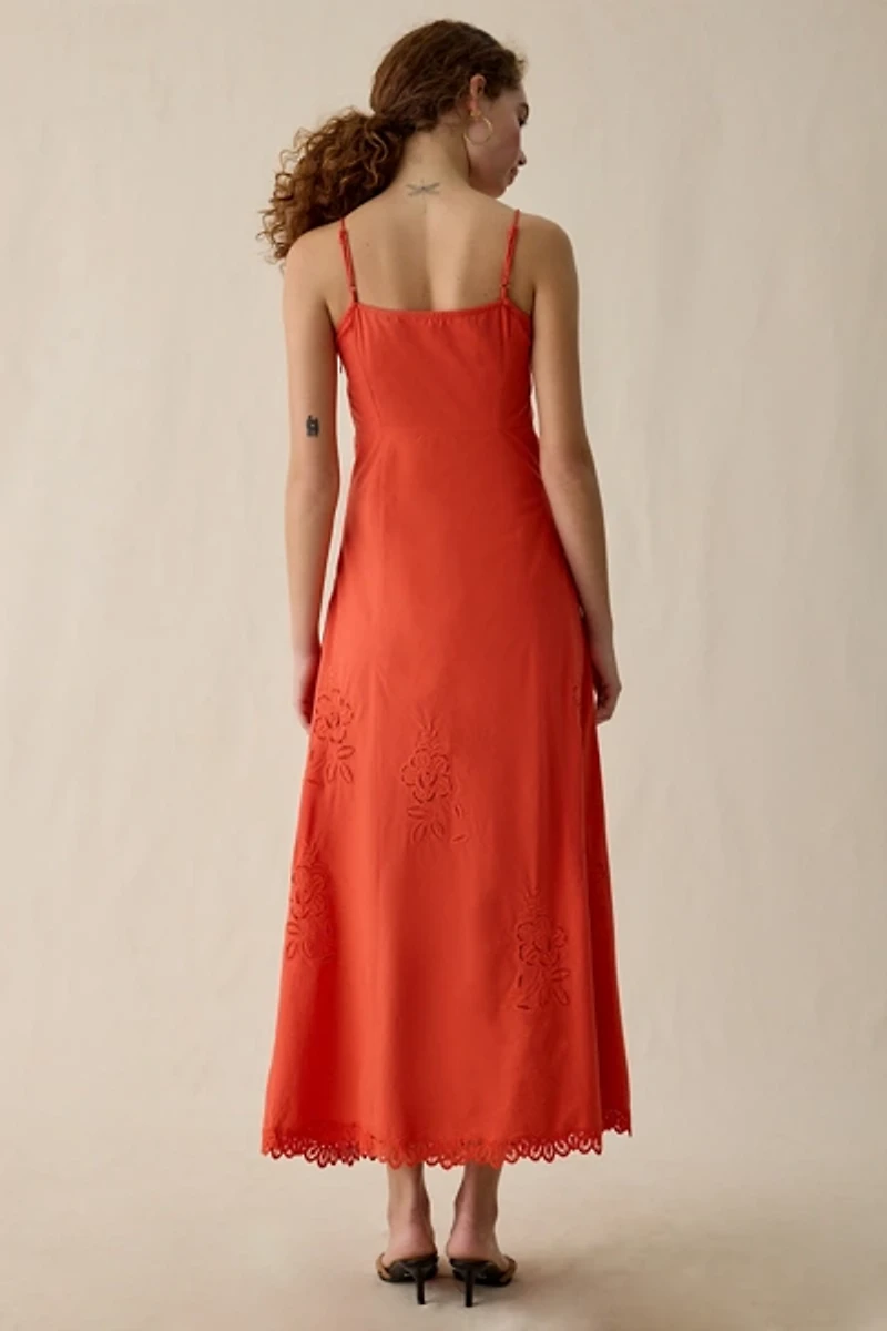 RAHI Starlet Lace Cutwork Cotton Maxi Dress
