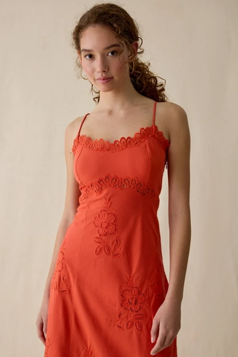 RAHI Starlet Lace Cutwork Cotton Maxi Dress
