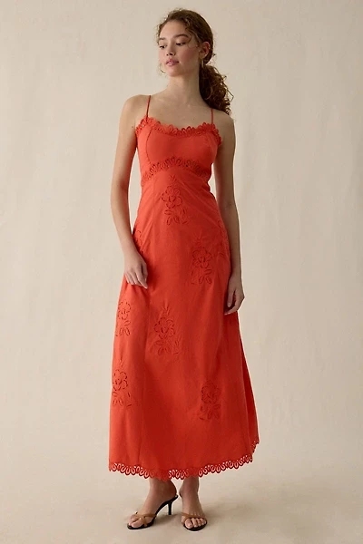 RAHI Starlet Lace Cutwork Cotton Maxi Dress