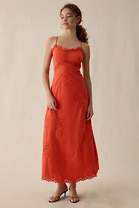 RAHI Starlet Lace Cutwork Cotton Maxi Dress