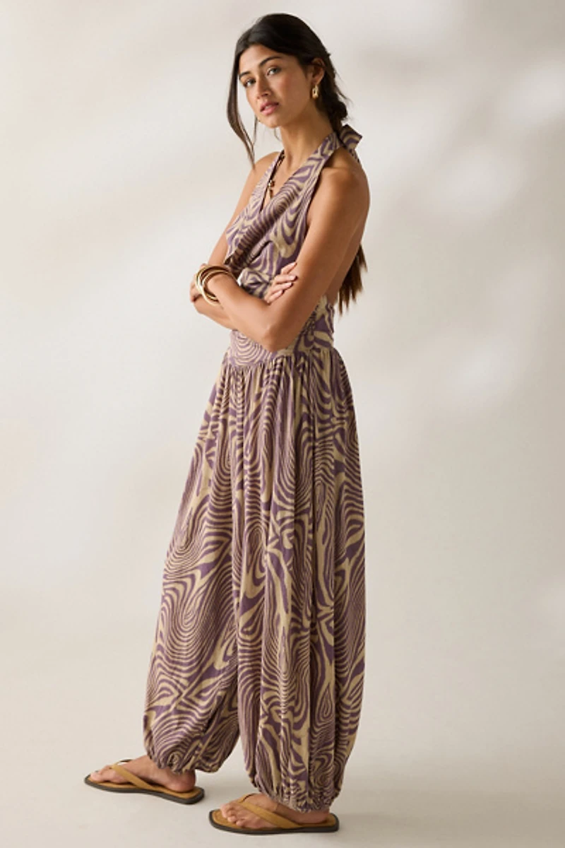 Out From Under Seaside Cowl Neck Halter Jumpsuit