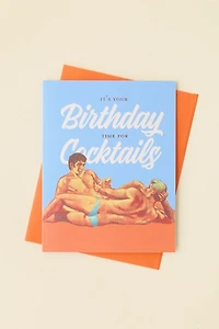 Offensive + Delightful Gay Cocktails Birthday Card