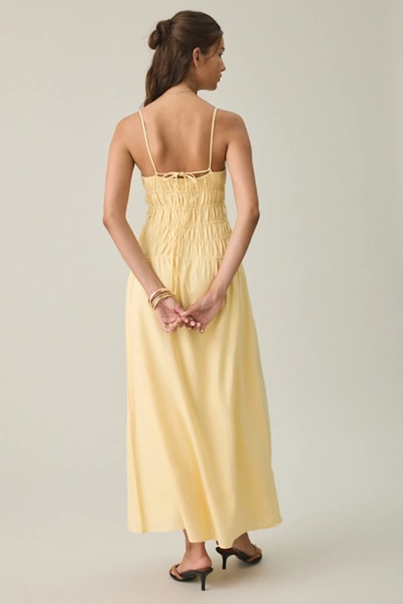 MINKPINK Grazia Drop Waist Shirred Maxi Dress