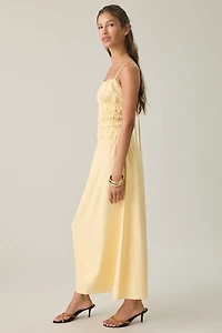 MINKPINK Grazia Drop Waist Shirred Maxi Dress