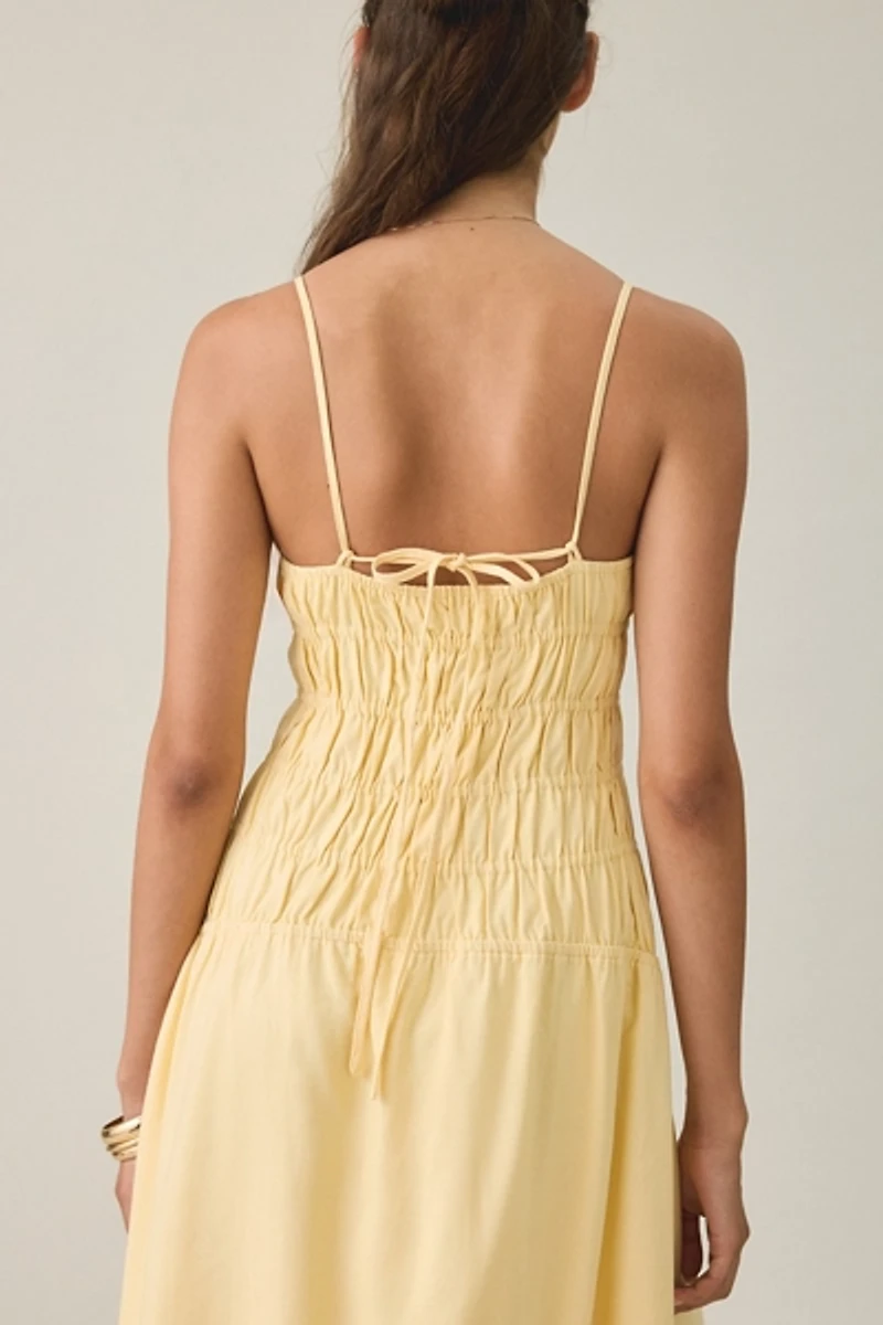 MINKPINK Grazia Drop Waist Shirred Maxi Dress
