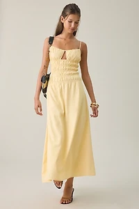 MINKPINK Grazia Drop Waist Shirred Maxi Dress