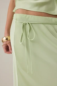MINKPINK Chiara Bias Cut Satin Maxi Skirt