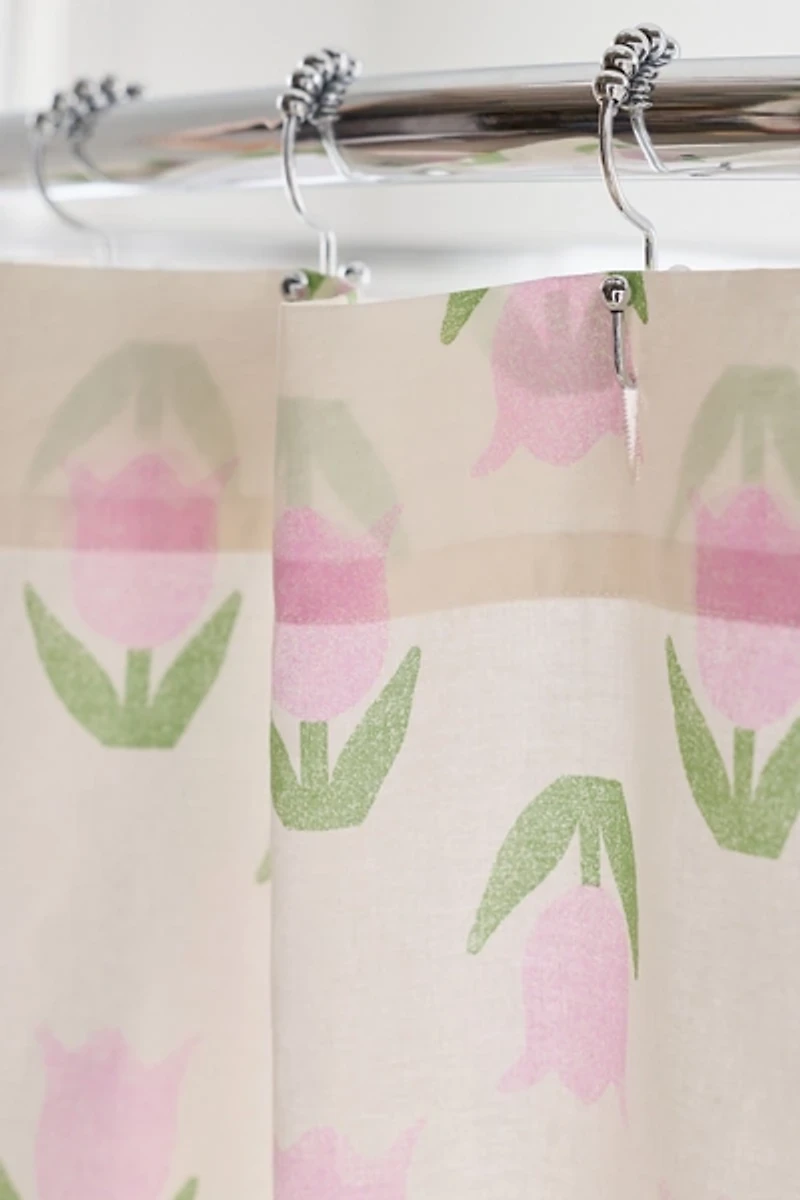 Emeila Tulip Patterned Shower Curtain