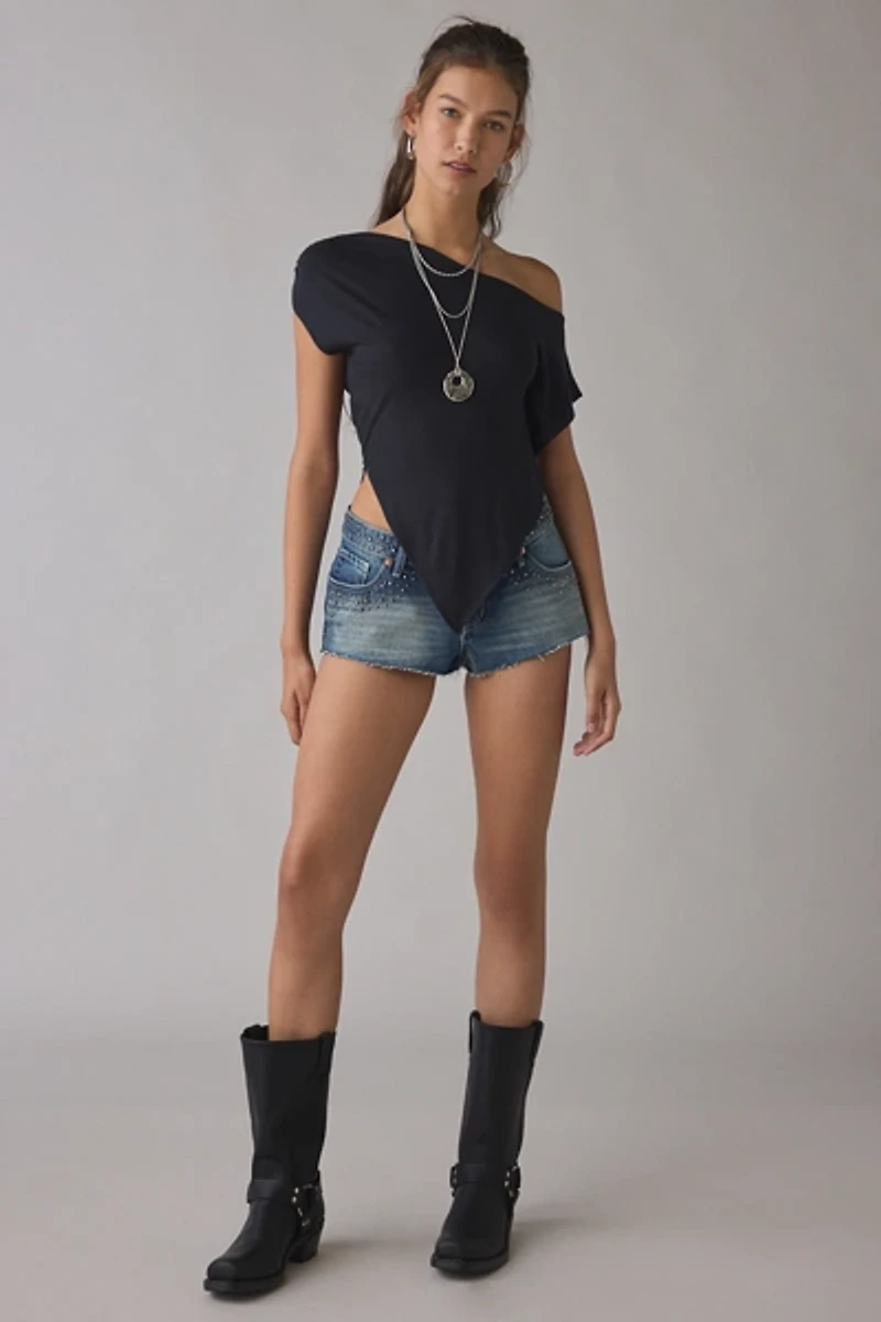 UO Bia Jersey Knit Asymmetric Off-The-Shoulder Poncho